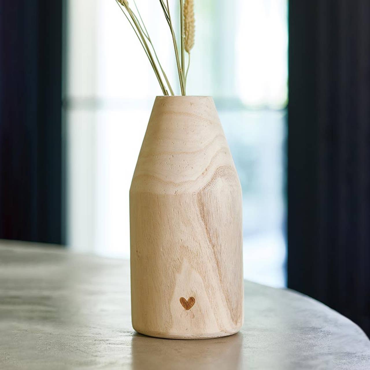 Paulownia Wood Vase - Heart