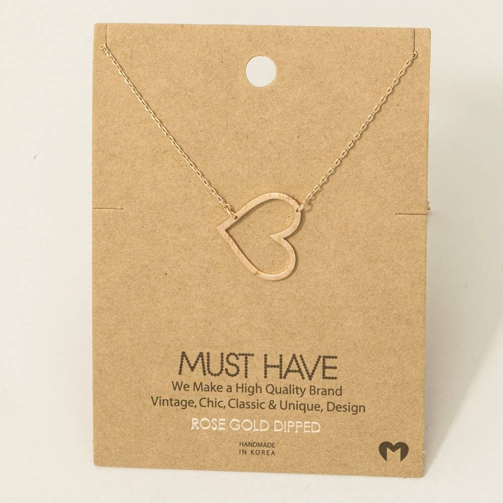 Heart Cutout Pendant Necklace