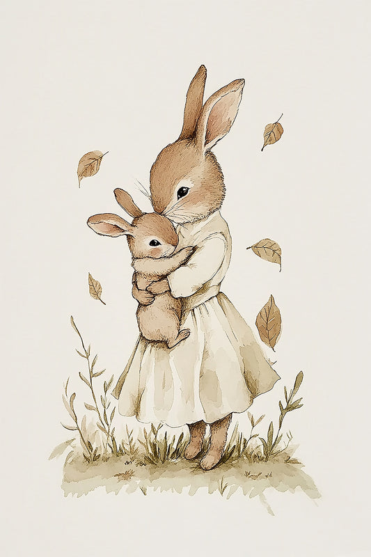 Momma Bunny Hug Digital Print