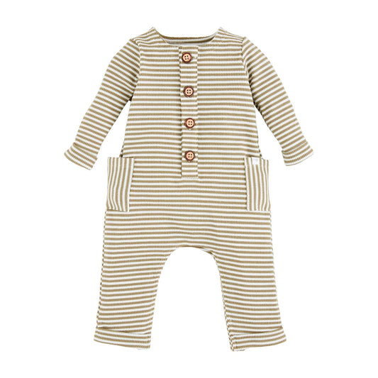 Green Striped One Piece - 9-12M