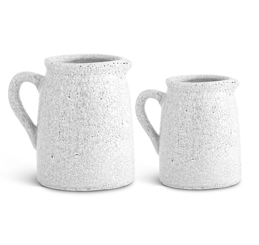 White Crackled Pitcher