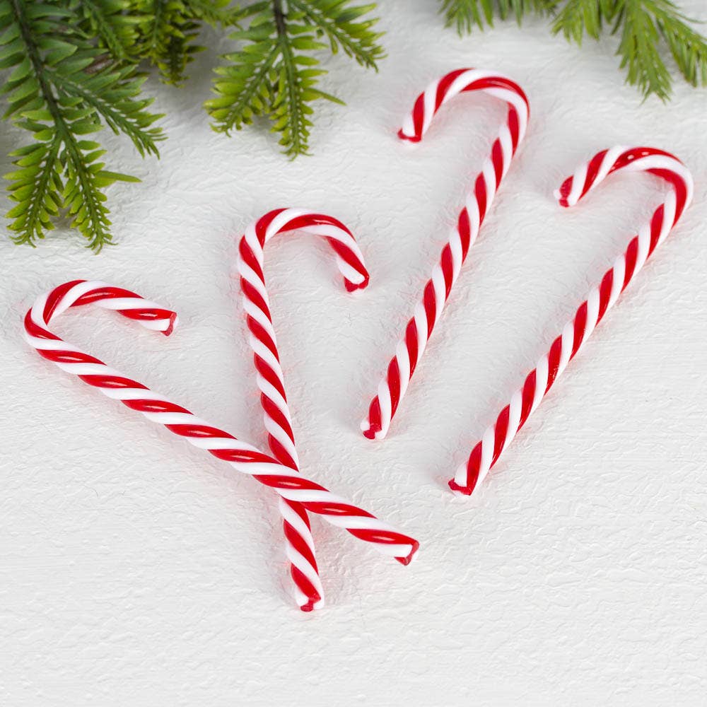 6" Red and White Polyresin Candy Cane