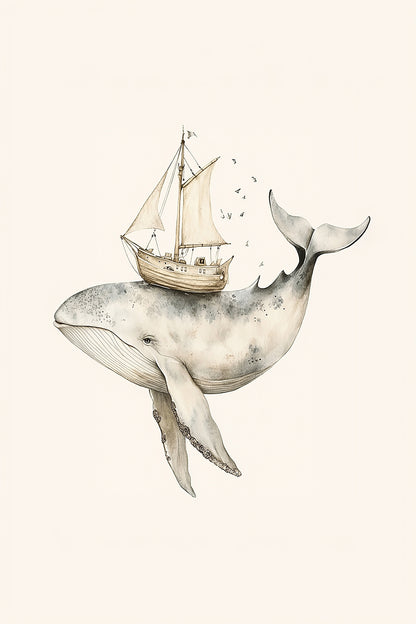 Silly Whale Digital Print