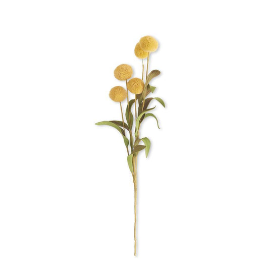 Pom Pom Pick with Eva Leaves - Gold