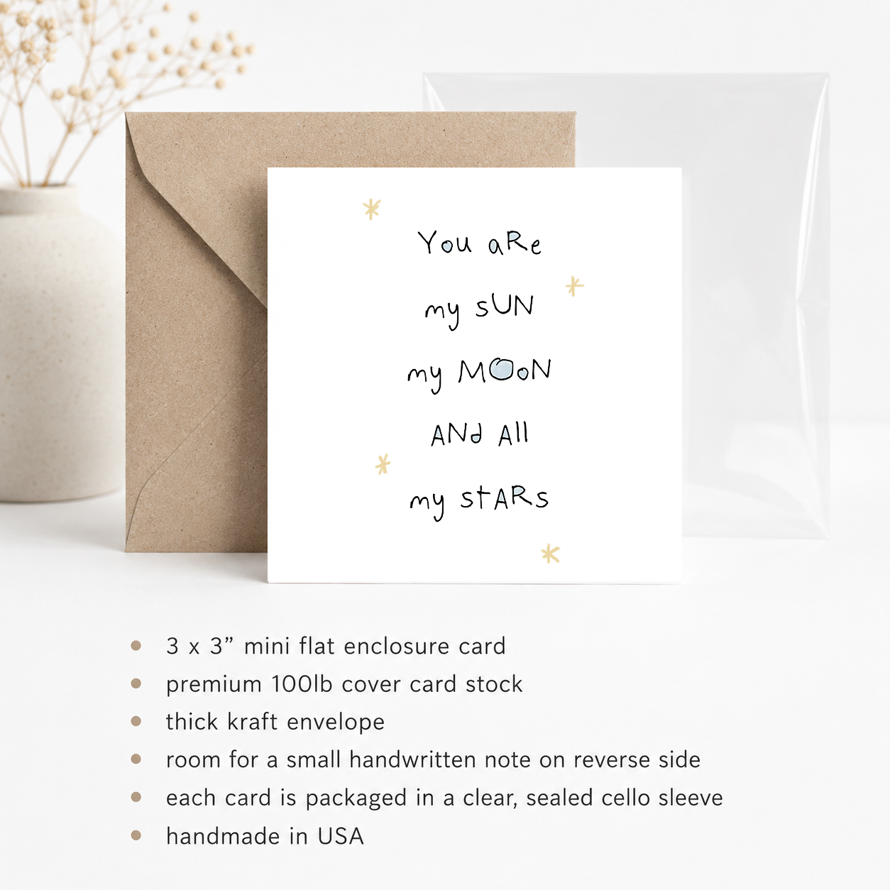 You Are My Sun, Moon & Stars - Mini Card