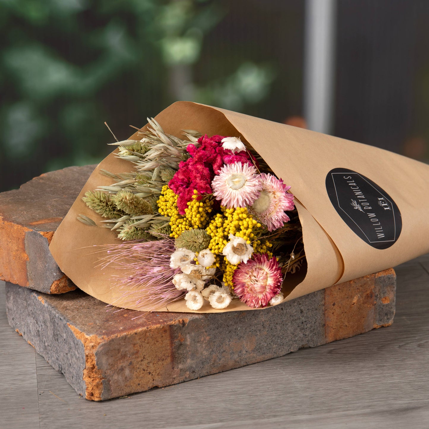 Mixed Dried Bouquet - Natural, Pink, White, Yellow