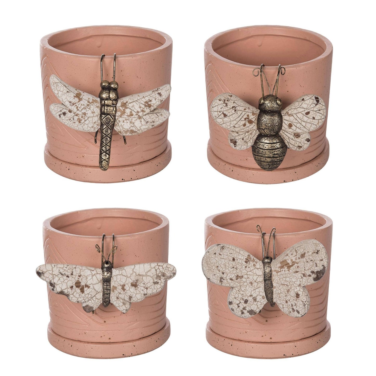 Insect Pot Hangers Set of 4 - Garden Spring Resin Decor