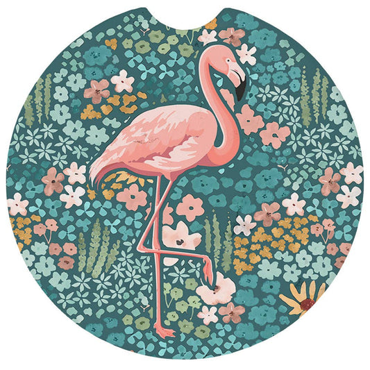 Floral Flamingo - Car Coasters
