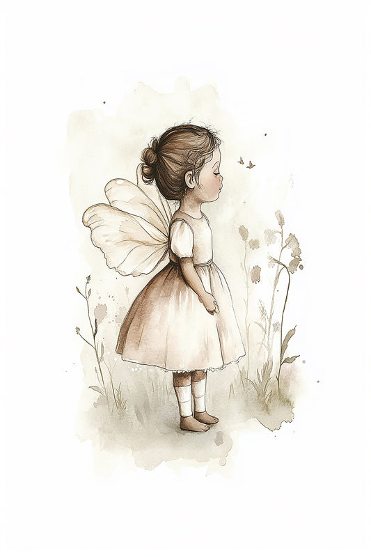 Sweet Winged Girl Digital Print