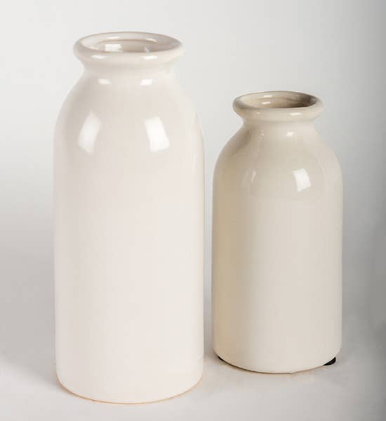 Tall White Ceramic Vase