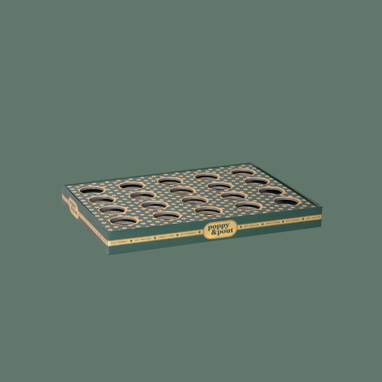 Product Display, 20 Lip Balm Tray, Green