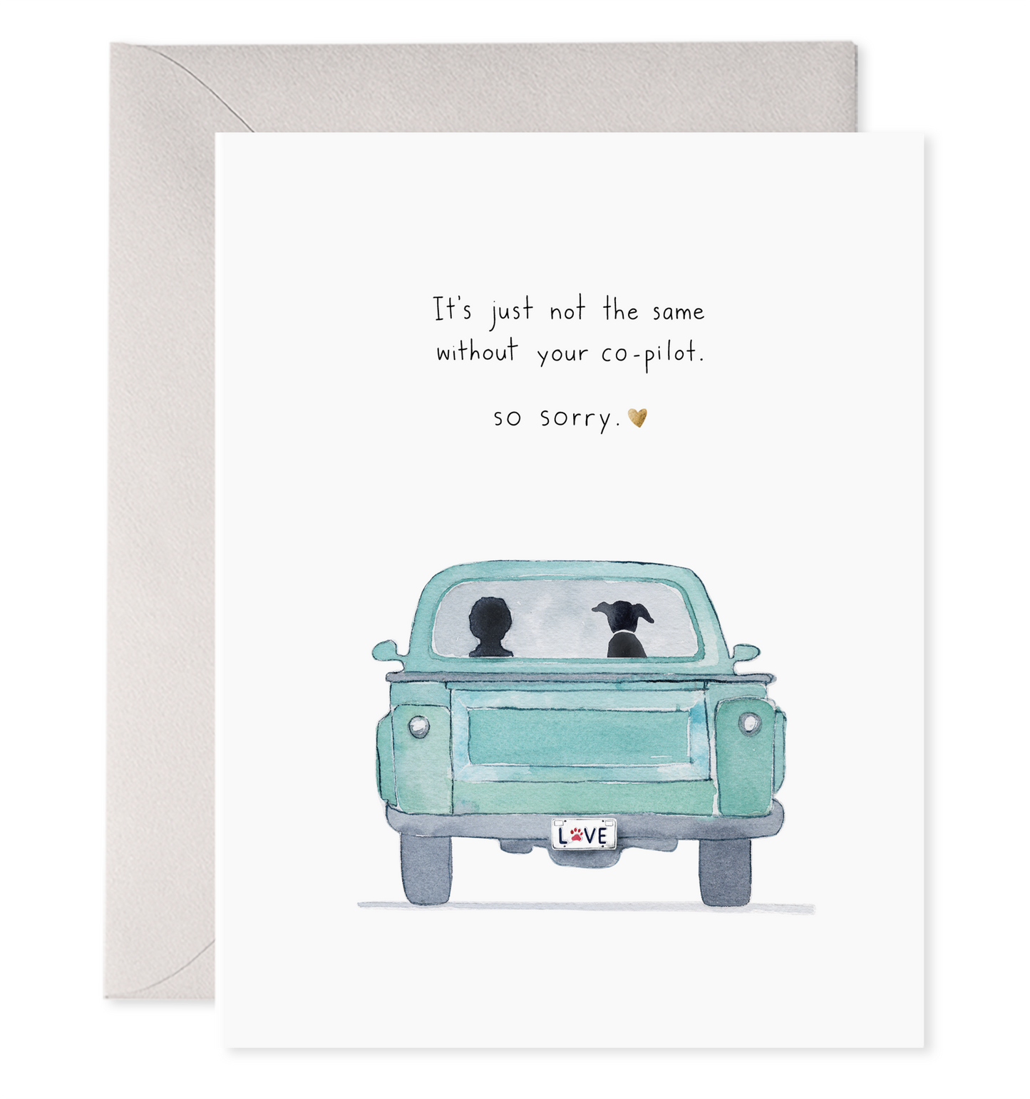 Co-Pilot Dog | Pet Condolence Sympathy Greeting Card