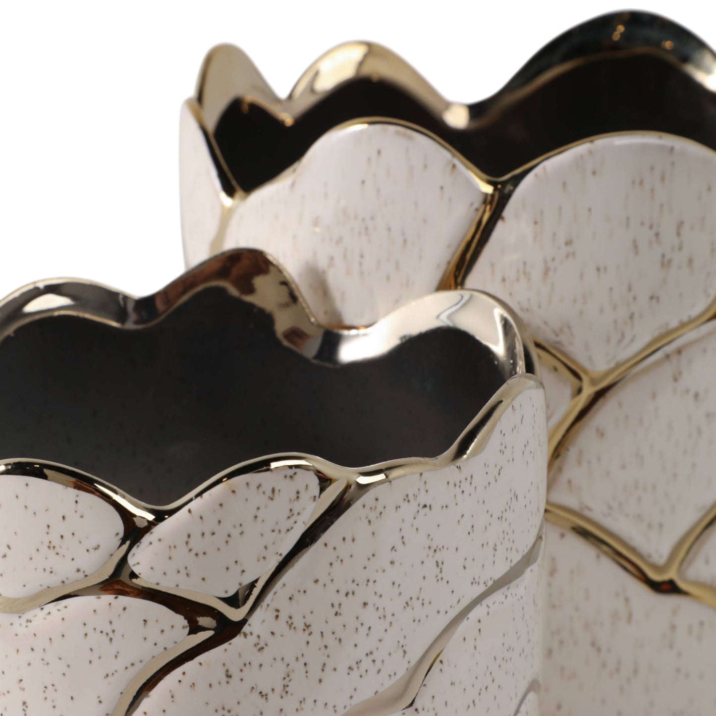 Ivory/Gold Clouds Planter