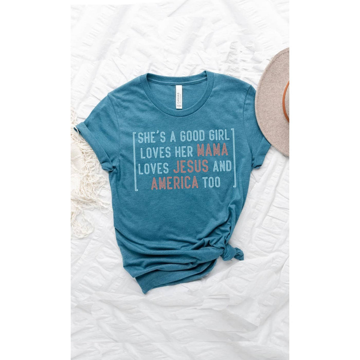 She's a Good Girl Throwback Rock Song America Patriotic Tee