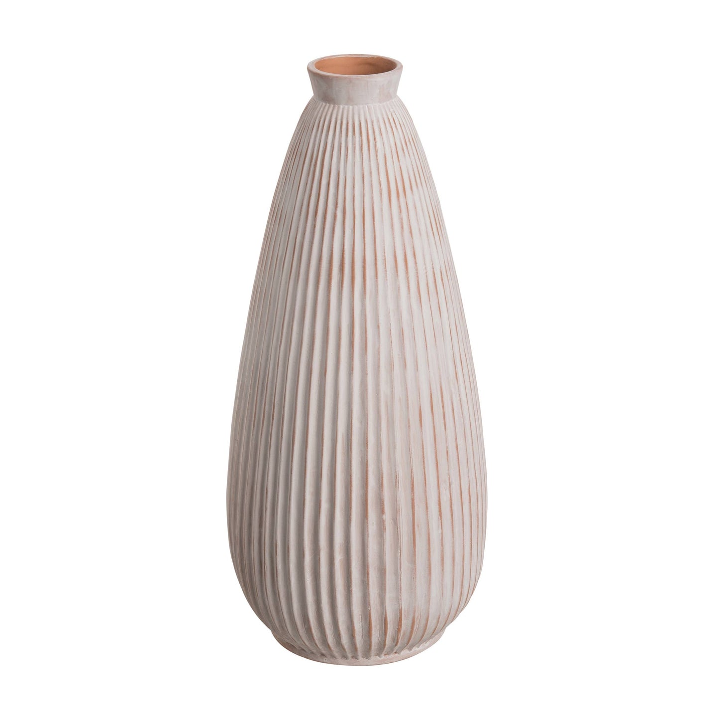 Terracotta 16.5 in. White Tall Vase