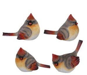 Resin Male or Female Cardinal Red Bird (Medium)- 2 options