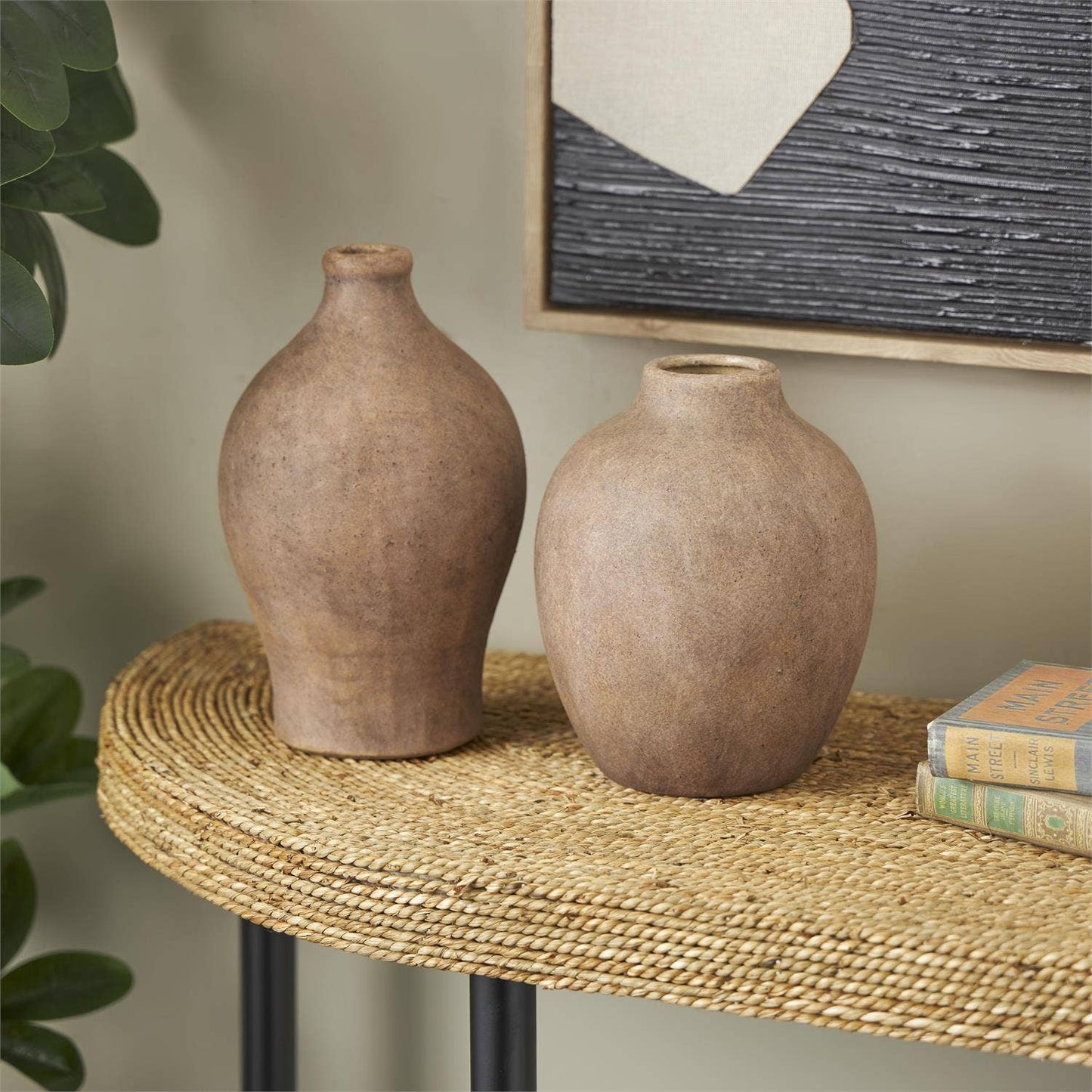 Ceramic Vase w/Antiqued Copper Finish - S/2 in 2 options