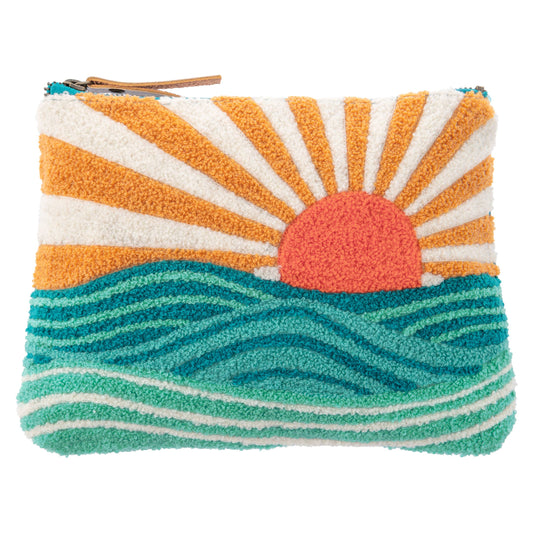 Embroidered Zip Pouch - Sunset