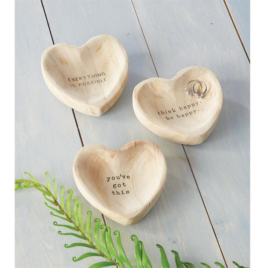 Wood Heart Trinket Tray