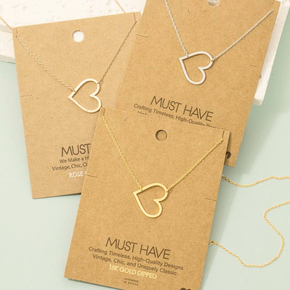 Heart Cutout Pendant Necklace