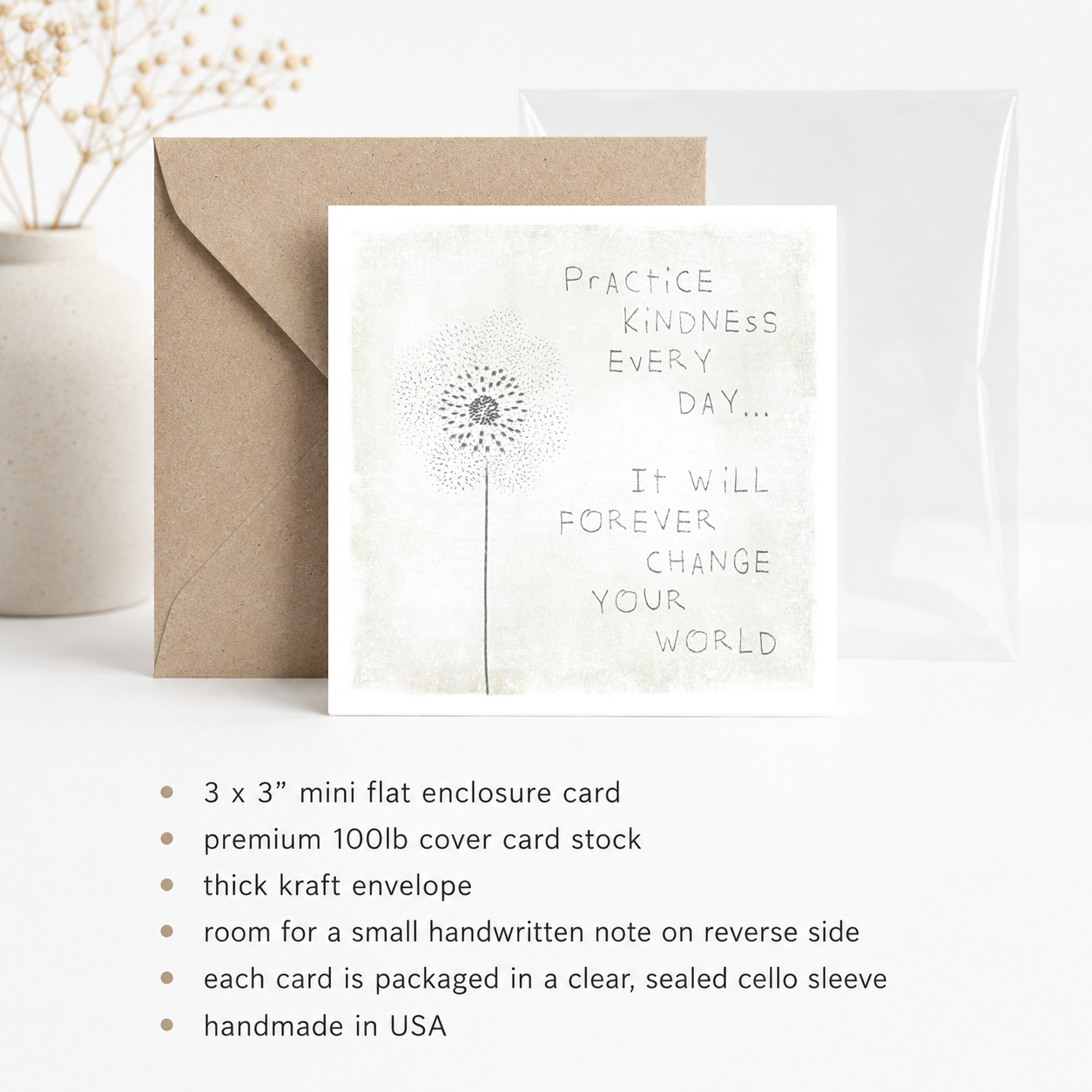 Practice Kindness Mini Card - Inspirational Card