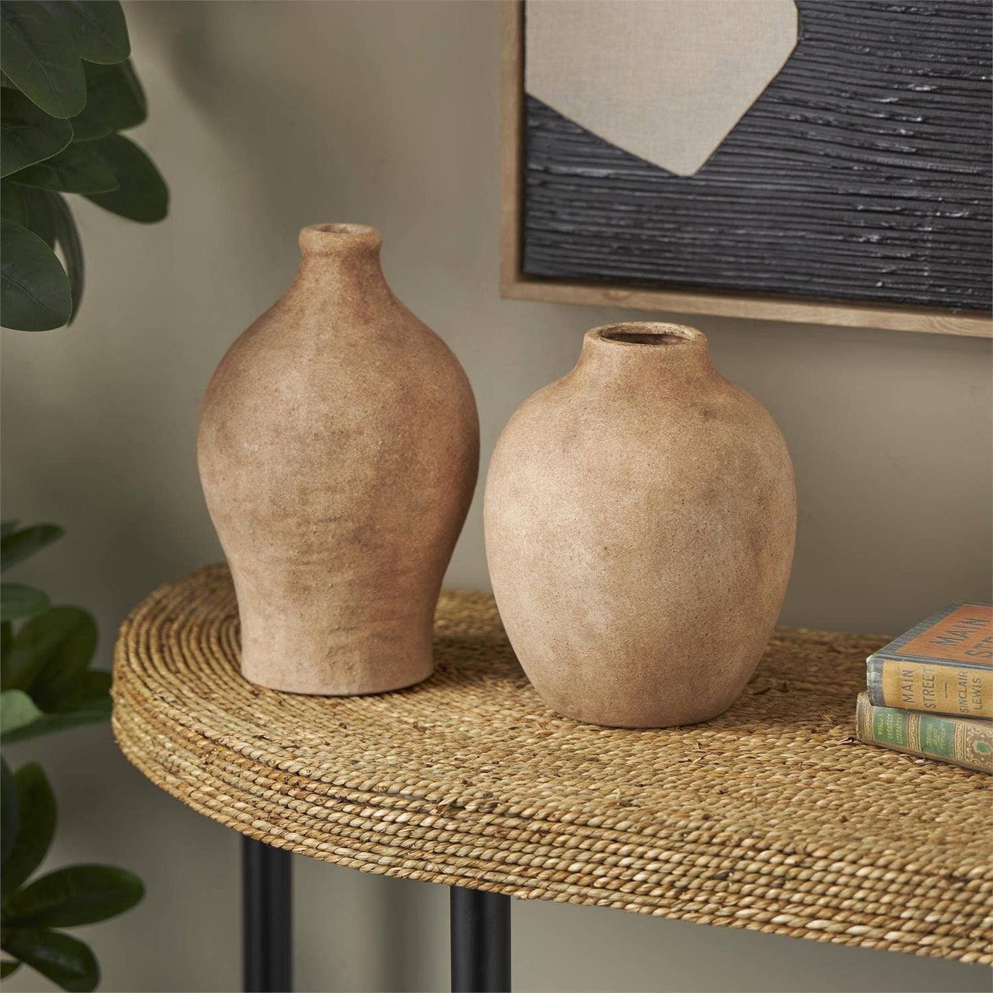 Ceramic Vase w/Antiqued Copper Finish - S/2 in 2 options