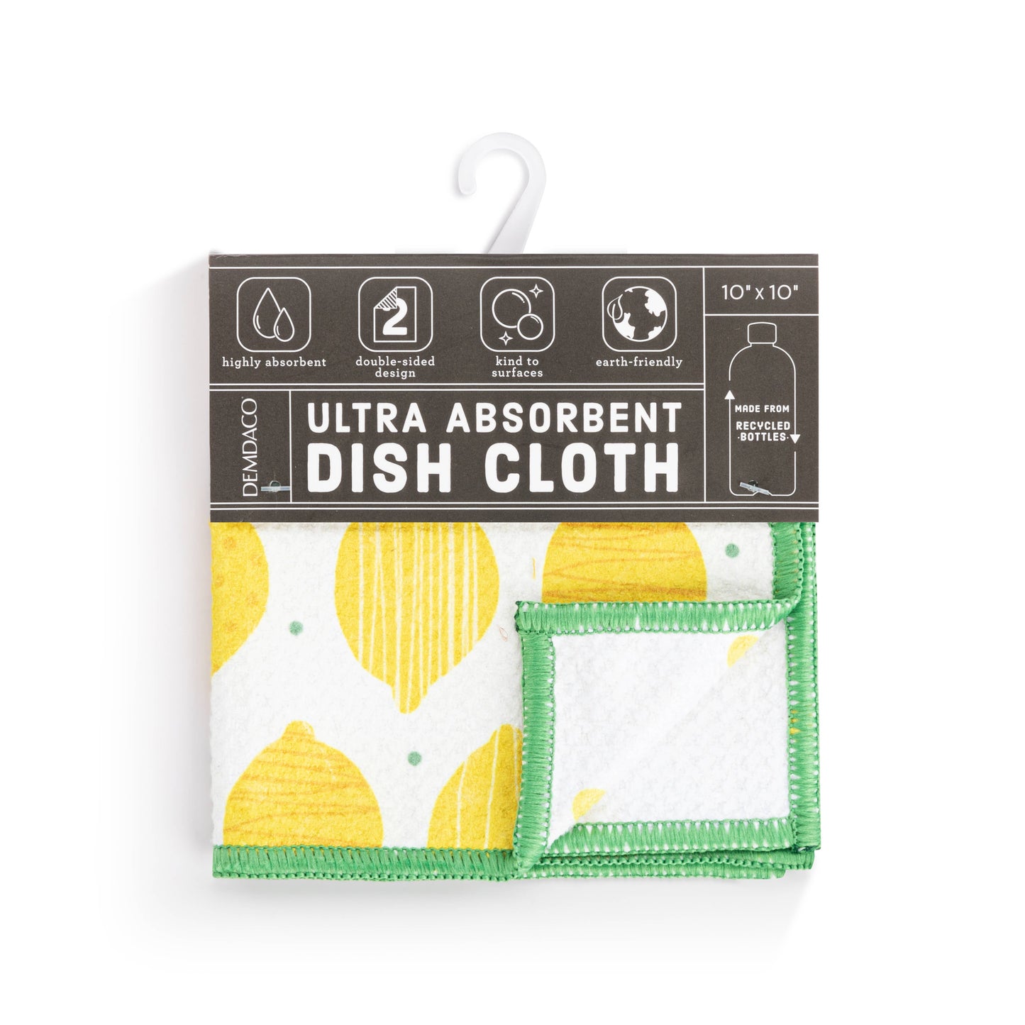 Lemons Absorbent Reversible Dishcloths Set of 2 - 10in