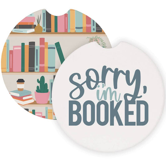 Sorry Booked Shelves - Car Coasters