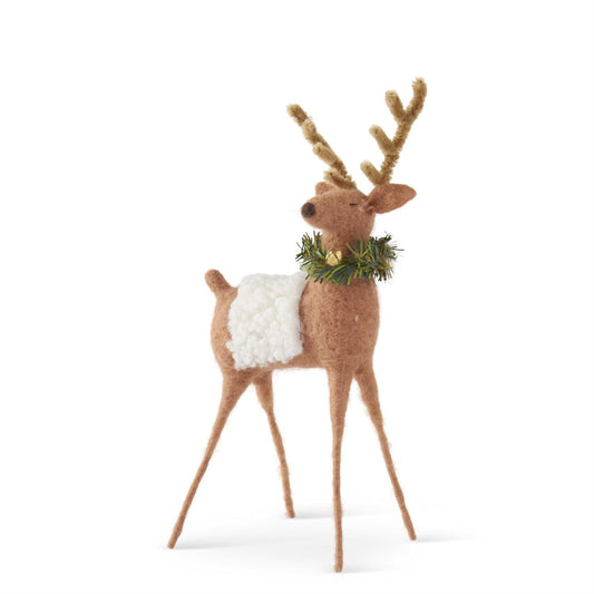 Wool Reindeer with Wreath