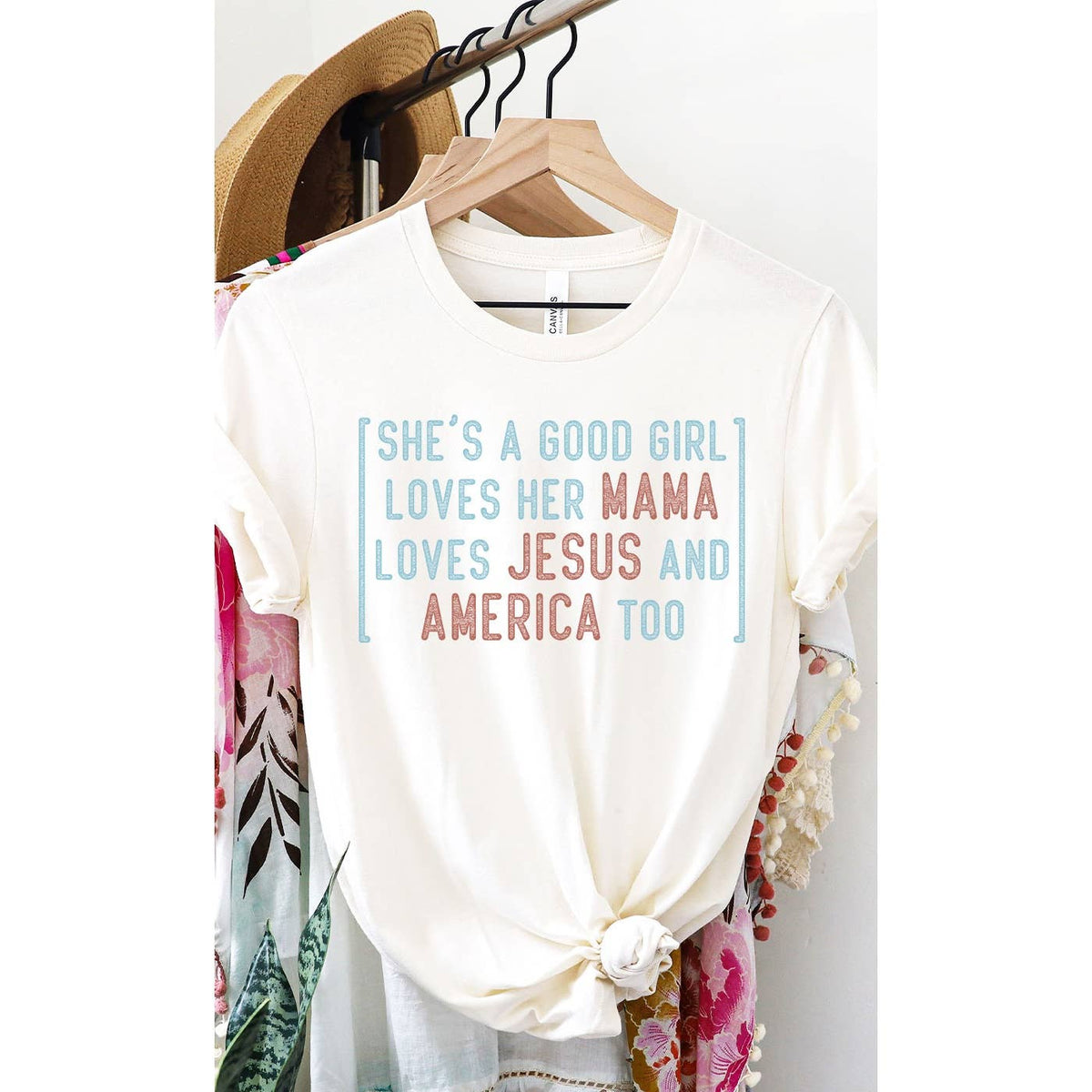 She's a Good Girl Throwback Rock Song America Patriotic Tee