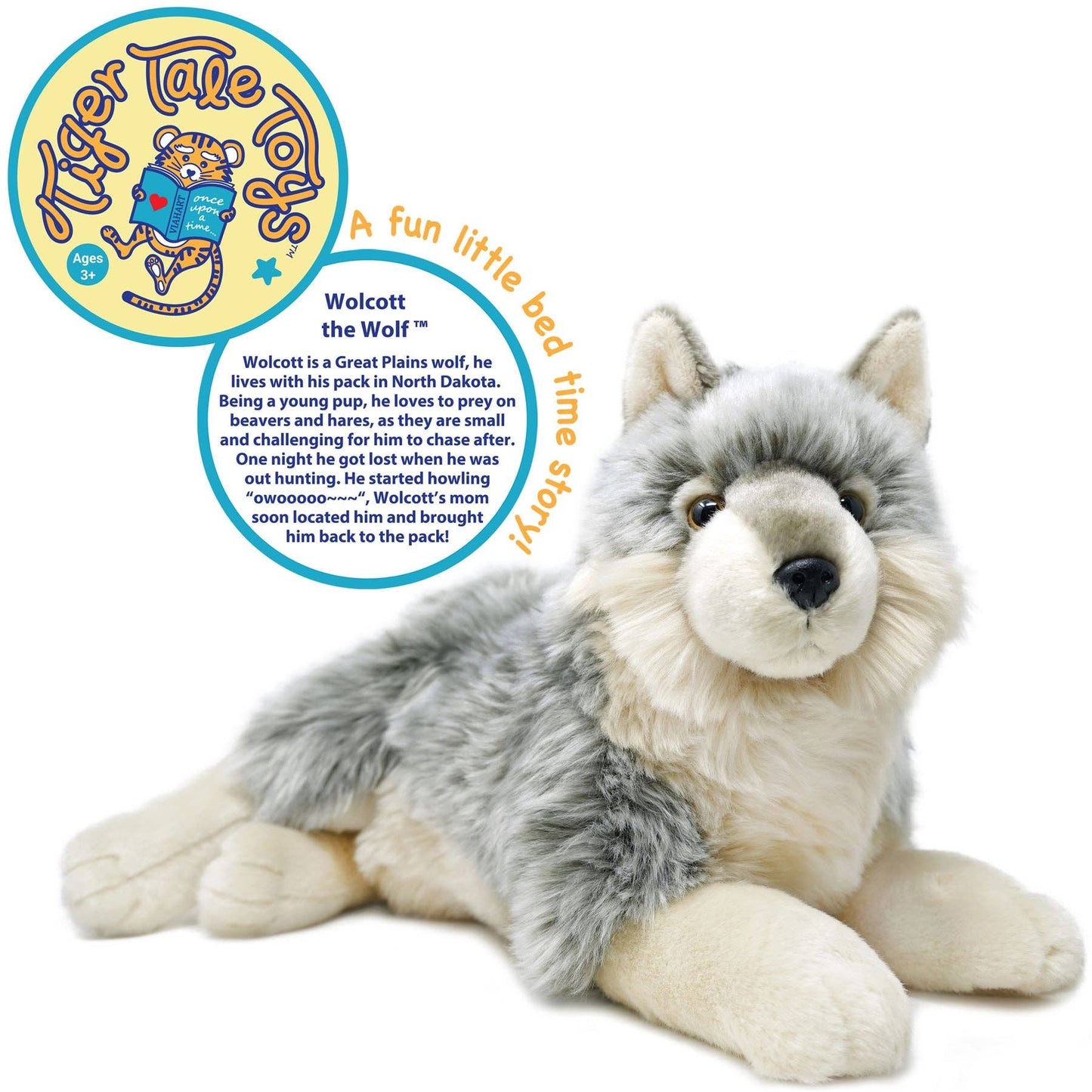 Whitaker The Wolf | 15 Inch Stuffed Animal Plush