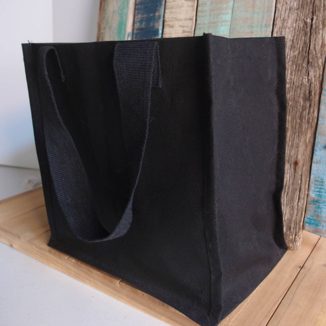 Black Canvas Tote for Shopping or Gifts