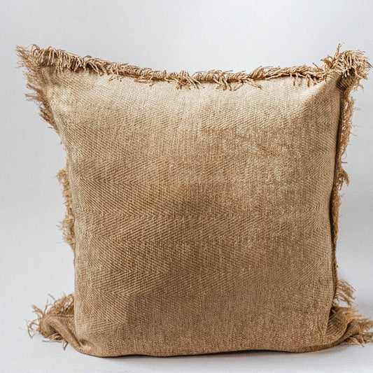 18" x 18" Cotton Pillow with Frayed Edges