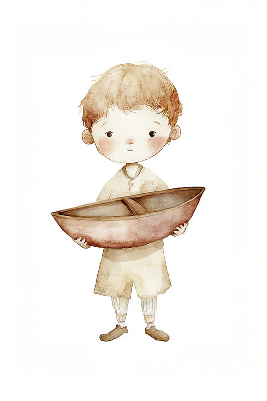 Boy with a Boat Nursery Print