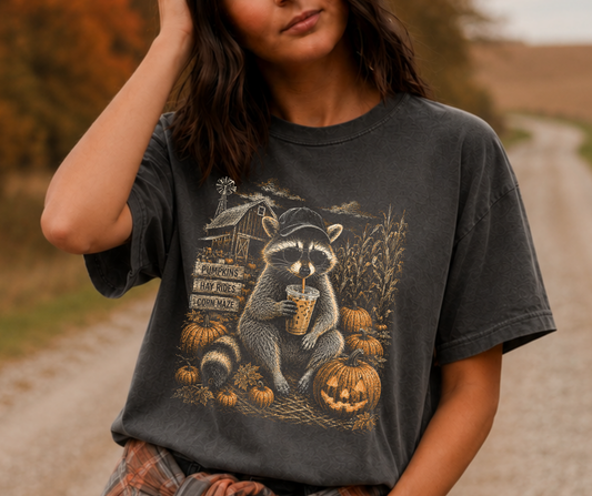 Fall Racoon Pepper Tee