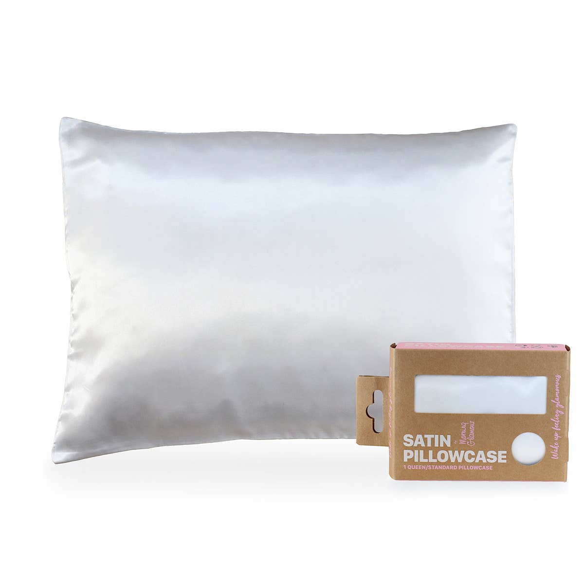 Eco Packaged Satin Pillowcase for Hair & Skin-Queen/Standard