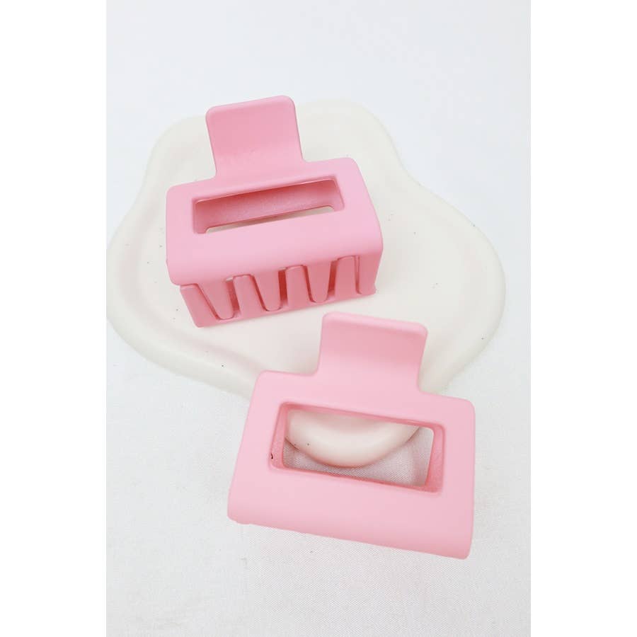 24-Pcs Matte Color Rectangle Medium Hair Clip