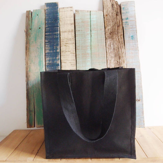 Black Canvas Tote for Shopping or Gifts