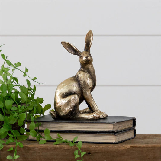 Sitting Brass Tone Rabbit