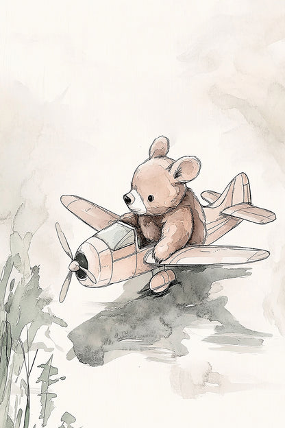 Bear Takes a Ride Digital Print