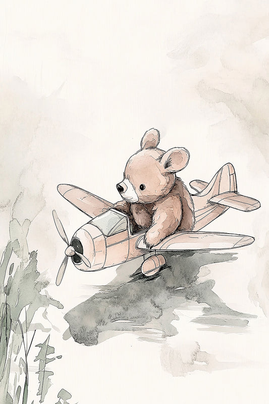 Bear Takes a Ride Digital Print