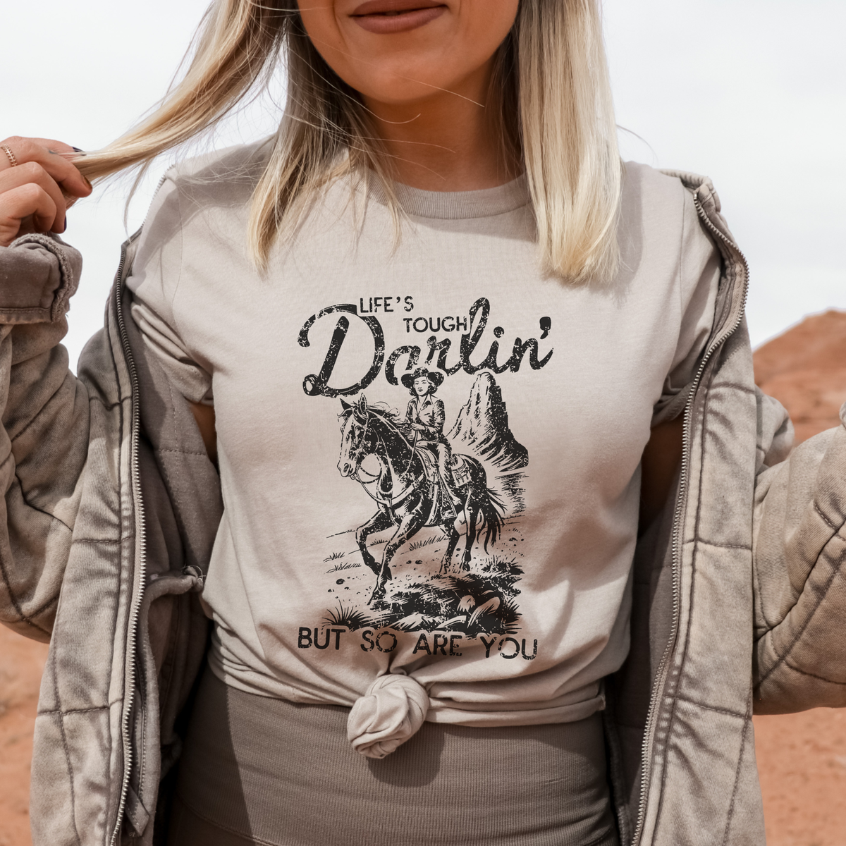 Life's Tough Darlin Western Graphic Tee | Vintage Cowgirl