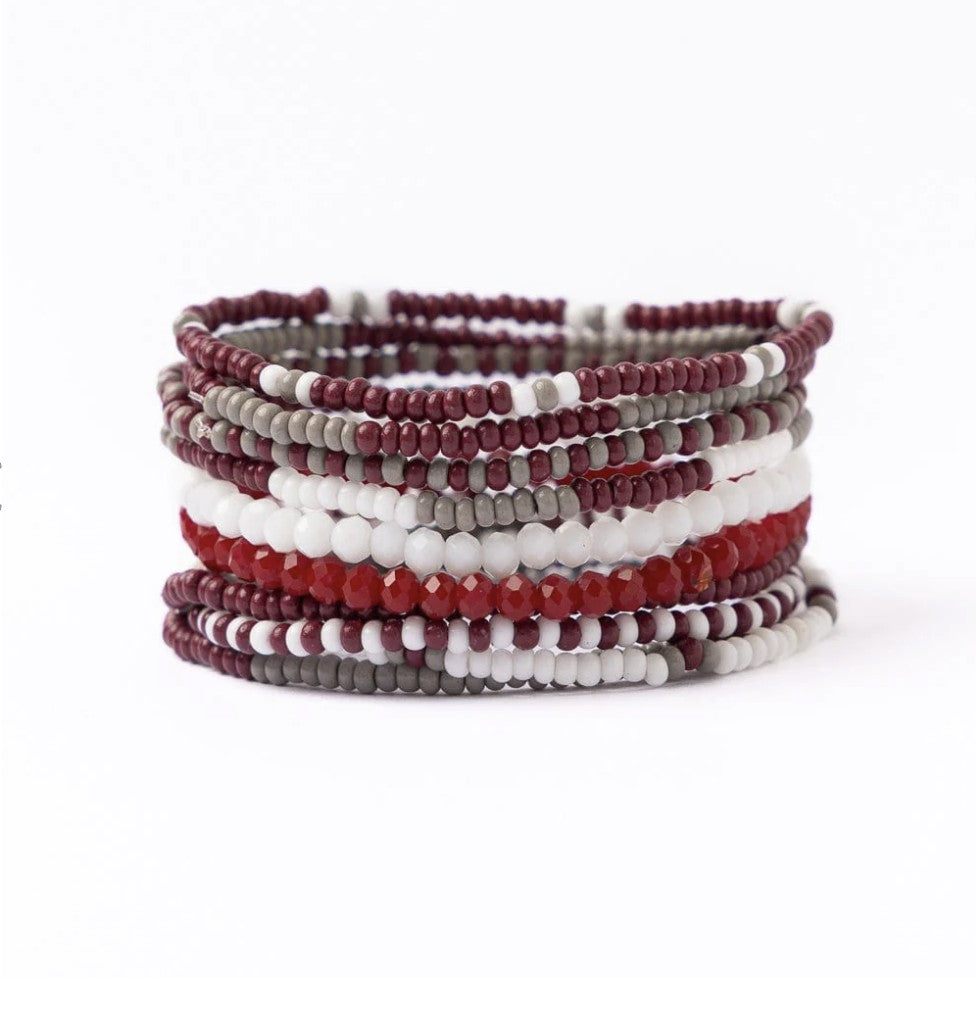 Game Day Beaded Stretch Bracelet Sets