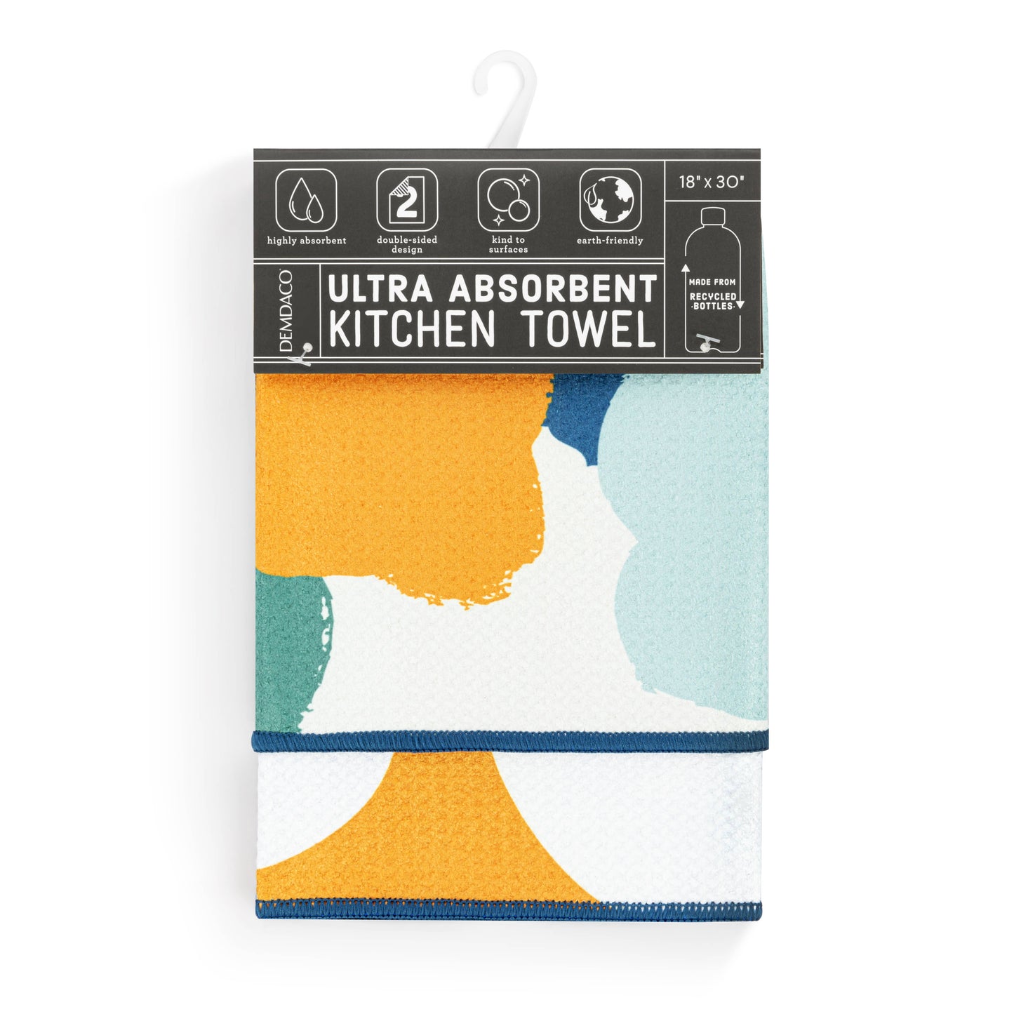 Blue Orange Poppy Absorbent Reversible Towel - 18x30in