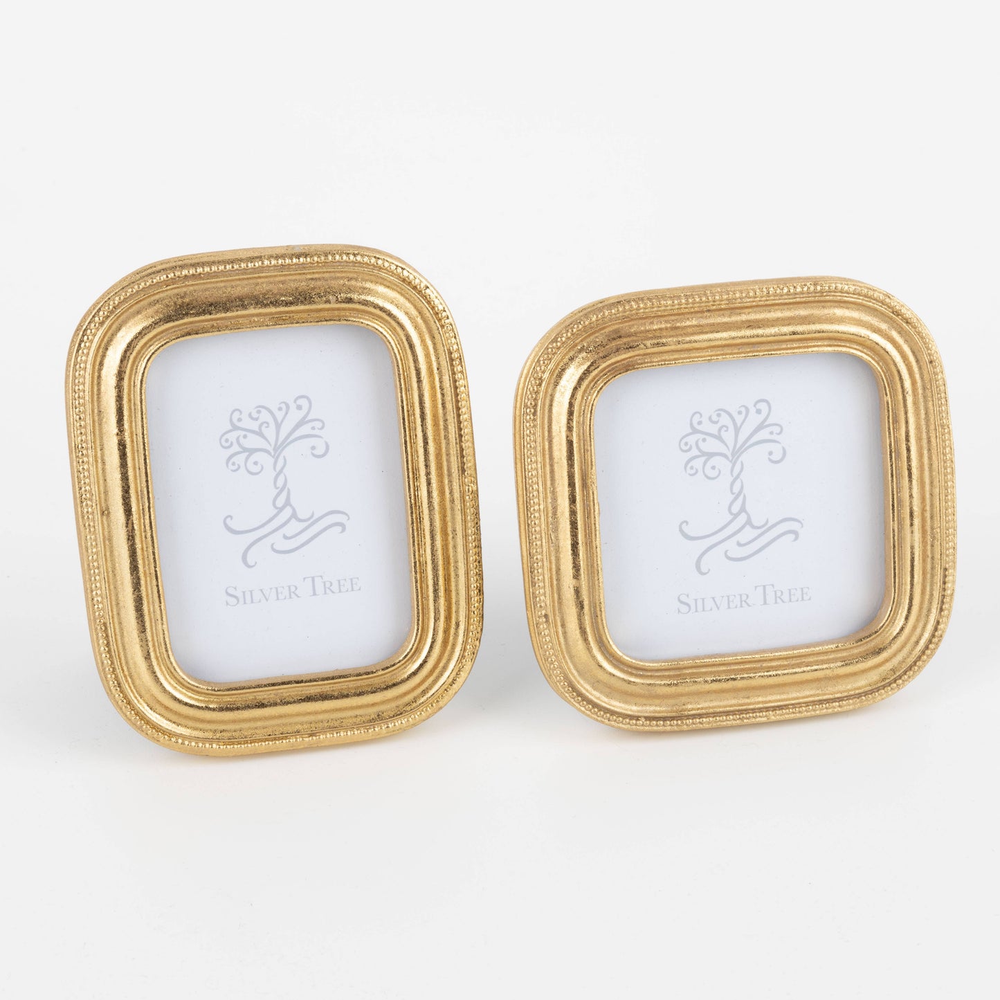 A76147:2 Asst'd resin mini frame,antique gold rounded bor