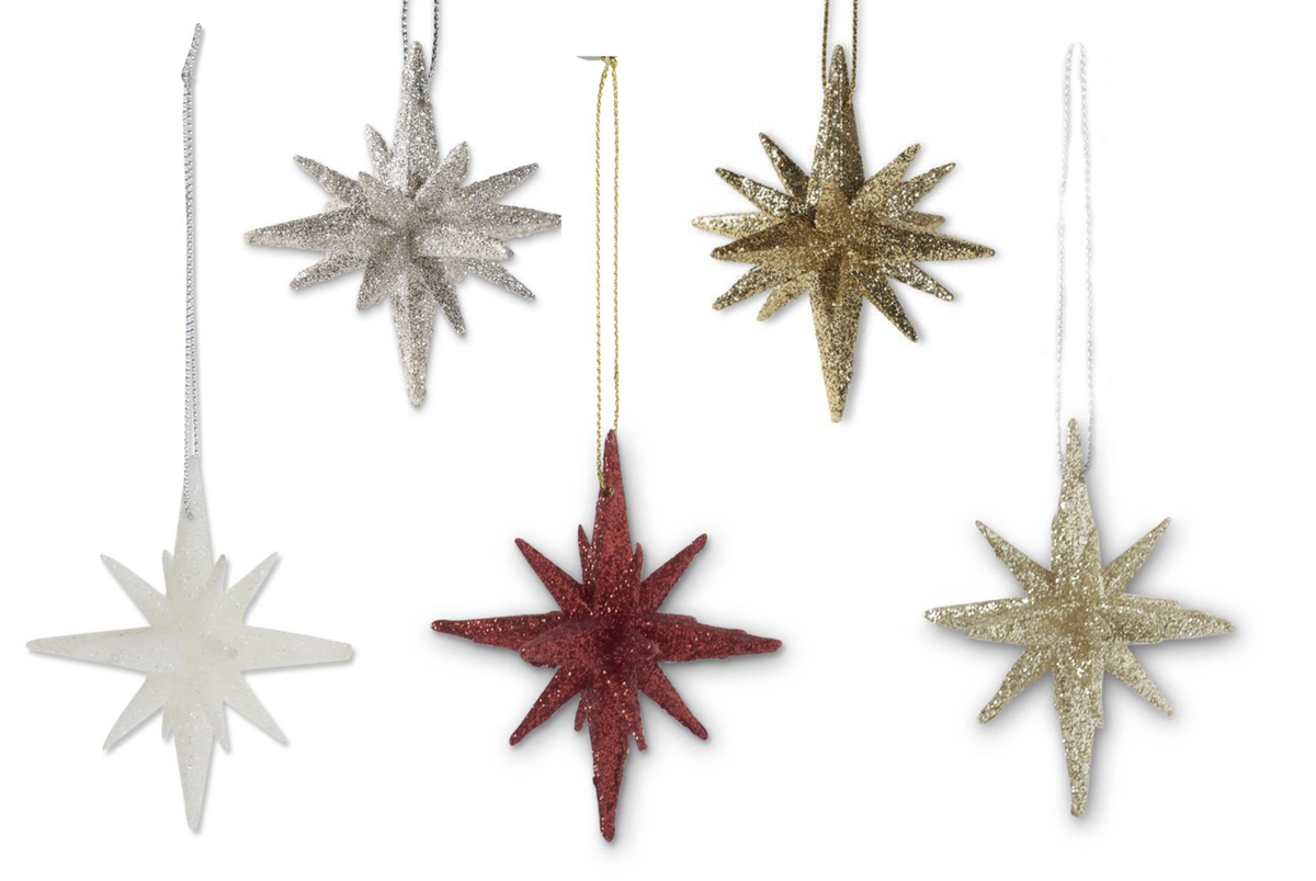 9 Point Glitter Star Ornament