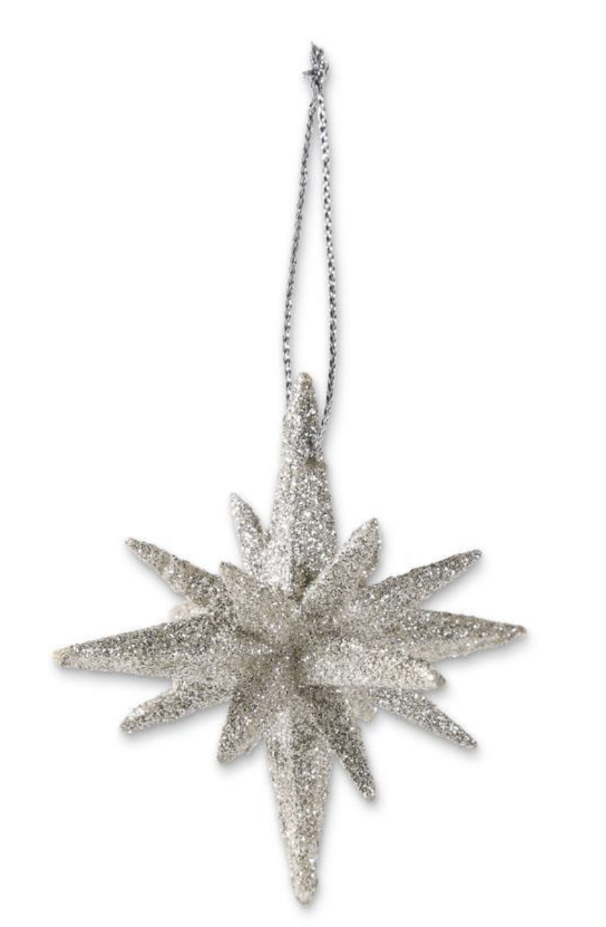 9 Point Glitter Star Ornament
