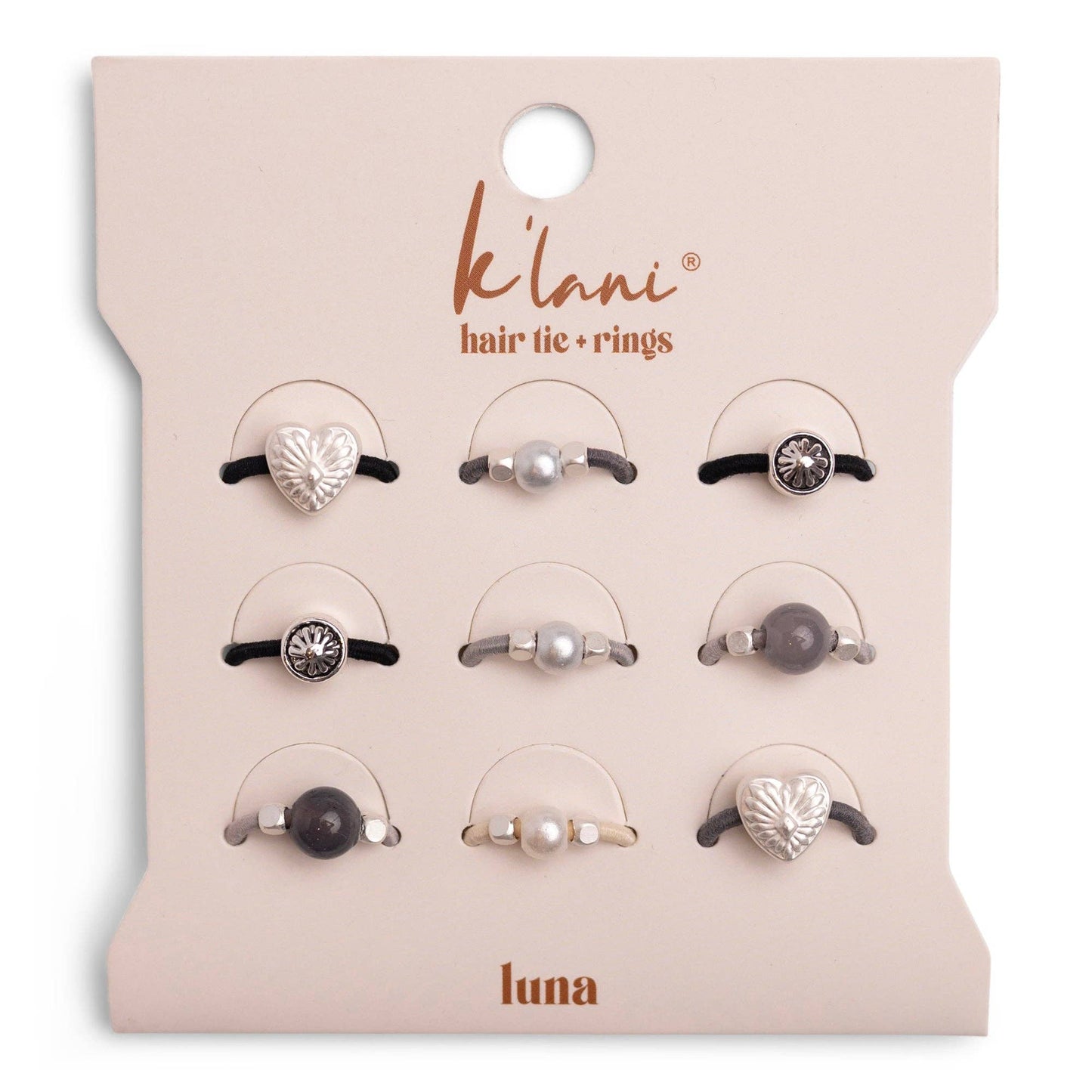 Luna Silver and Cool Tones Hair Tie Rings