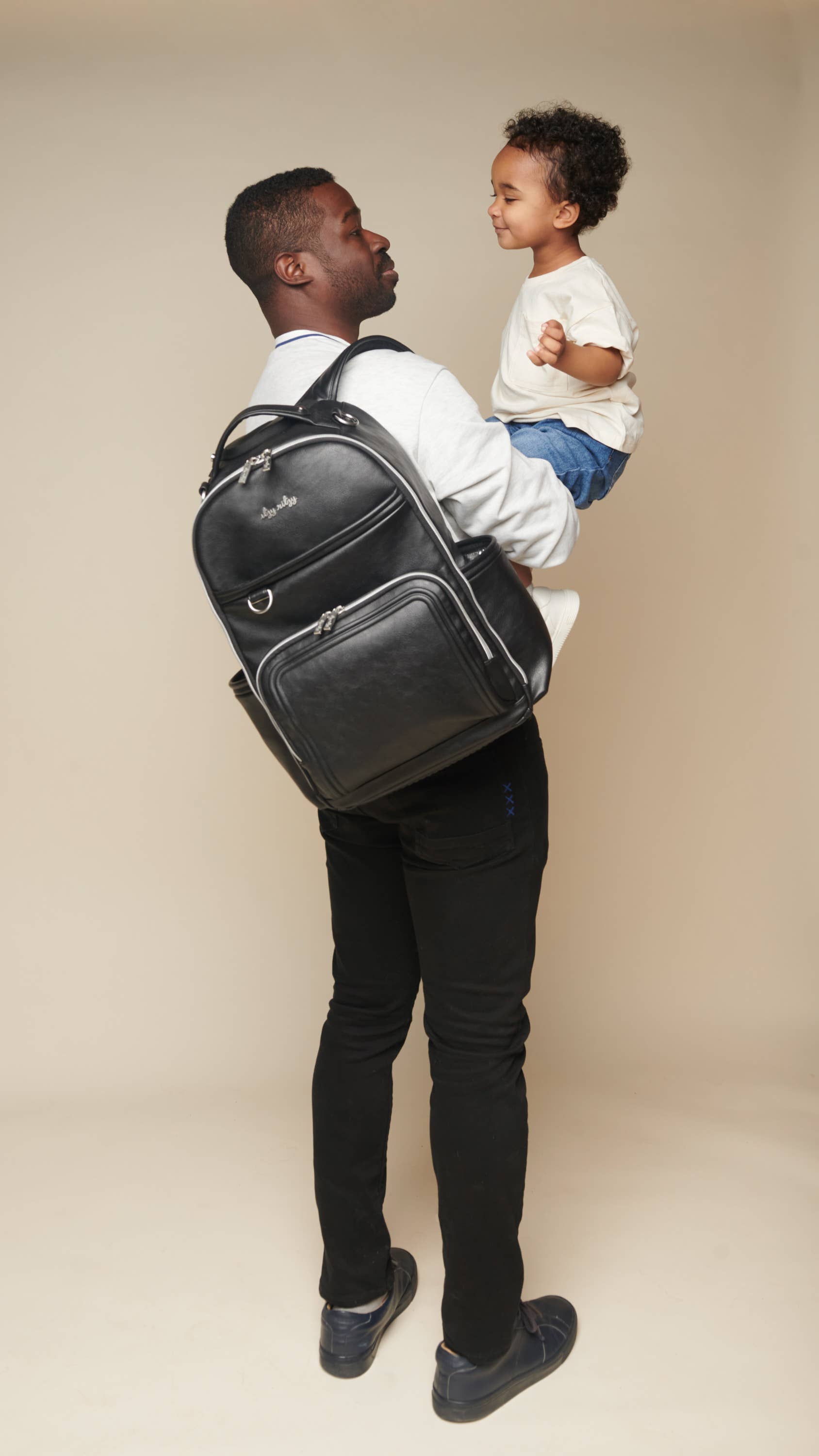 black leather backpack diaper bag Itzy Ritzy Boss Plus Large Diaper Bag Backpack
