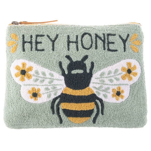 Embroidered Zip Pouch - Bee